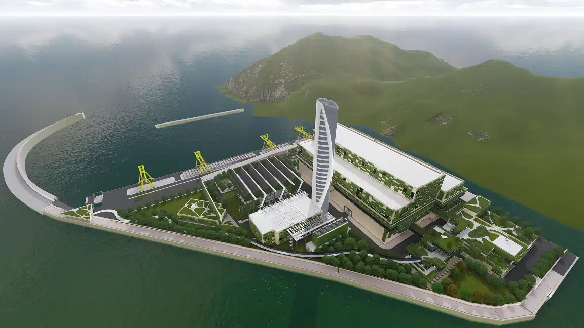 An Artist Impression of the Proposed IWMF Phase 1 Development (image from https://iwmfhk.com/en/)