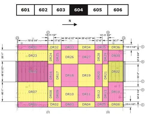Panel Layout for Roof of Sector 604 of Terminal F at DFW